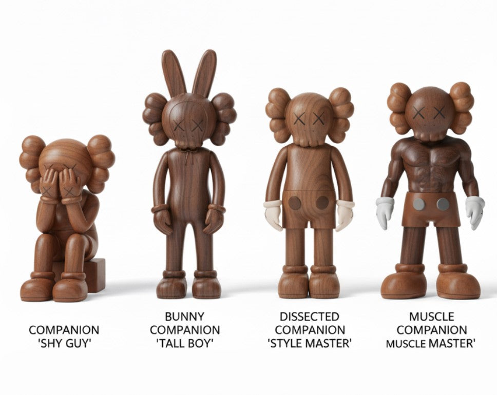 Wooden KAWS Figures - Limited Edition Collectibles Gizz