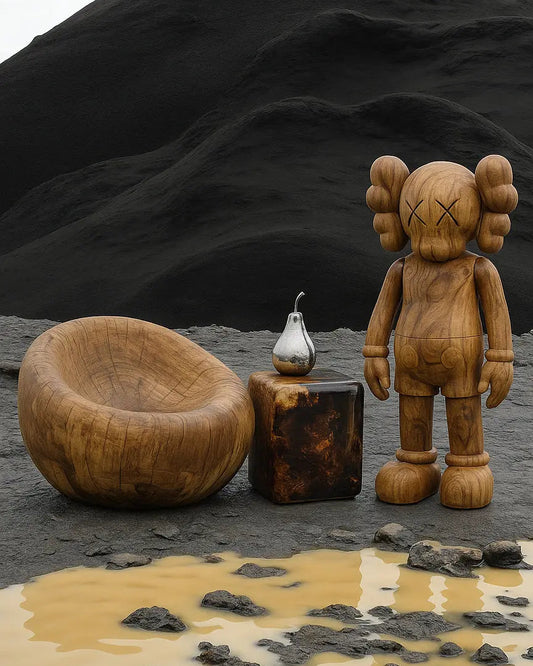 Bean Bag Shaped Wooden Armchair – 100% Natural Solid Wood - Gizz