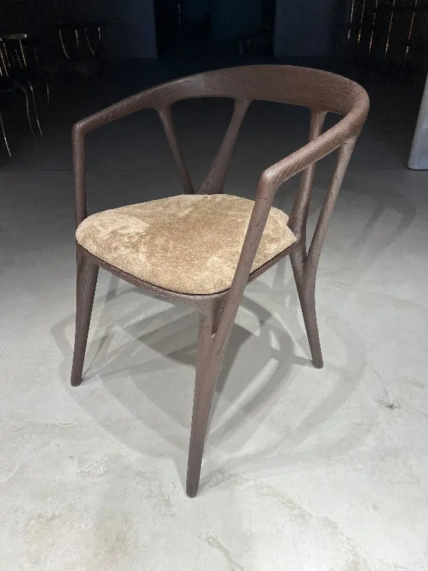 Coffee color wooden ultra lux chair with original leather