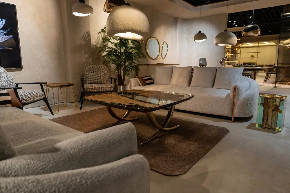 Epoxy Resin Living Room Coffee Table made of solid walnut