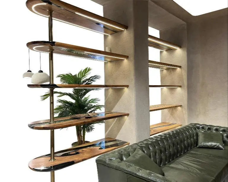 Epoxy Resin Shelves – Modern Room Divider