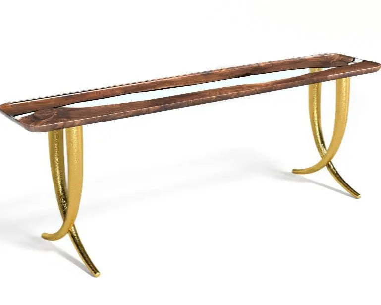 Epoxy Resin Sofa & Console table made of Walnut wood
