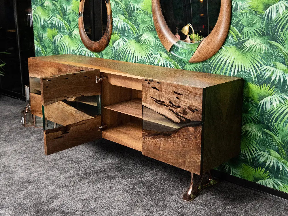 Epoxy Resin walnut Credenza-Sideboard