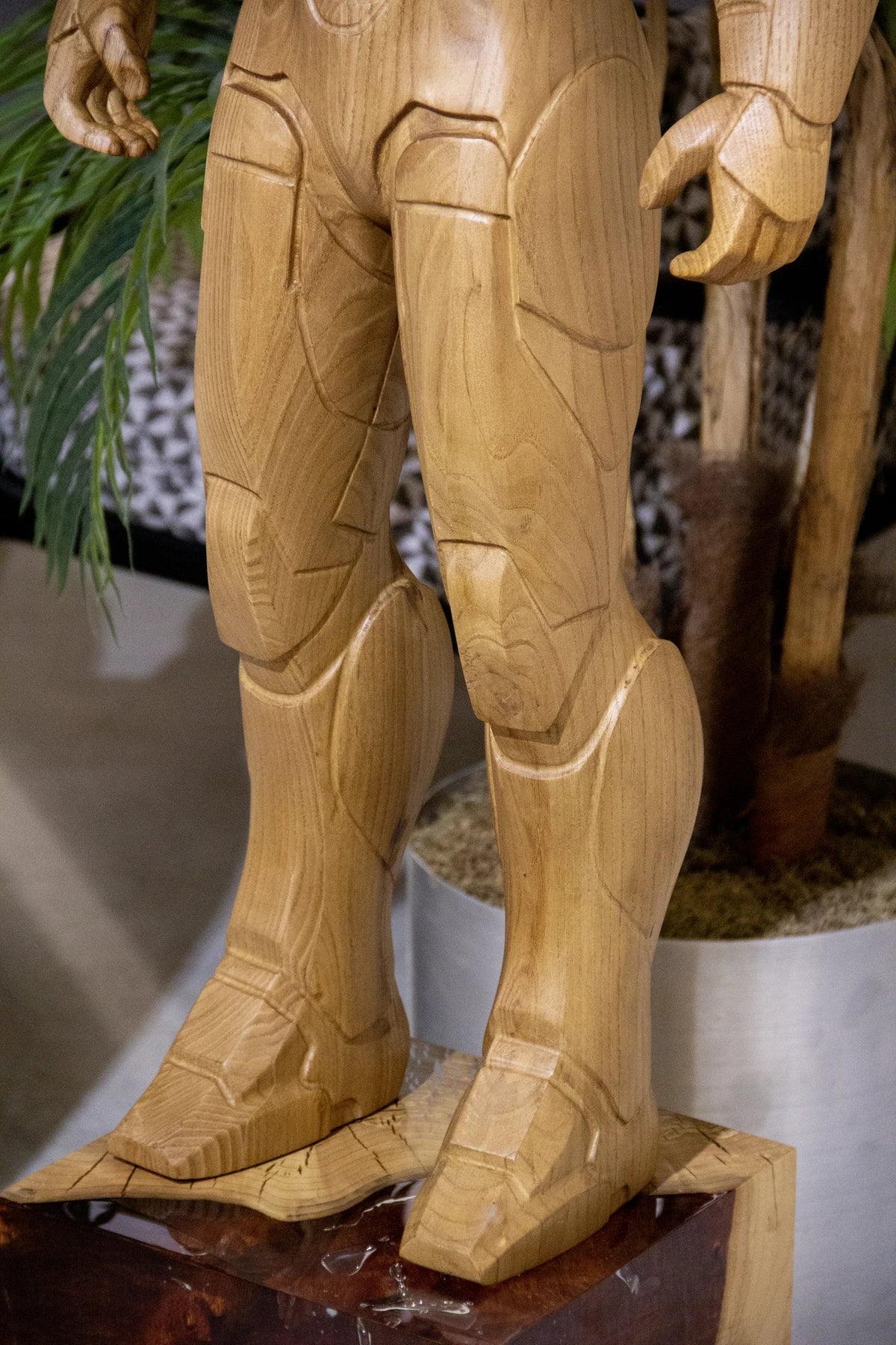 Wooden Armored Hero Statue -71" Tall Gizz