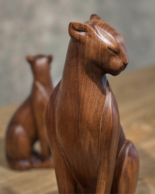 Wooden Wild Cat Figure Gizz