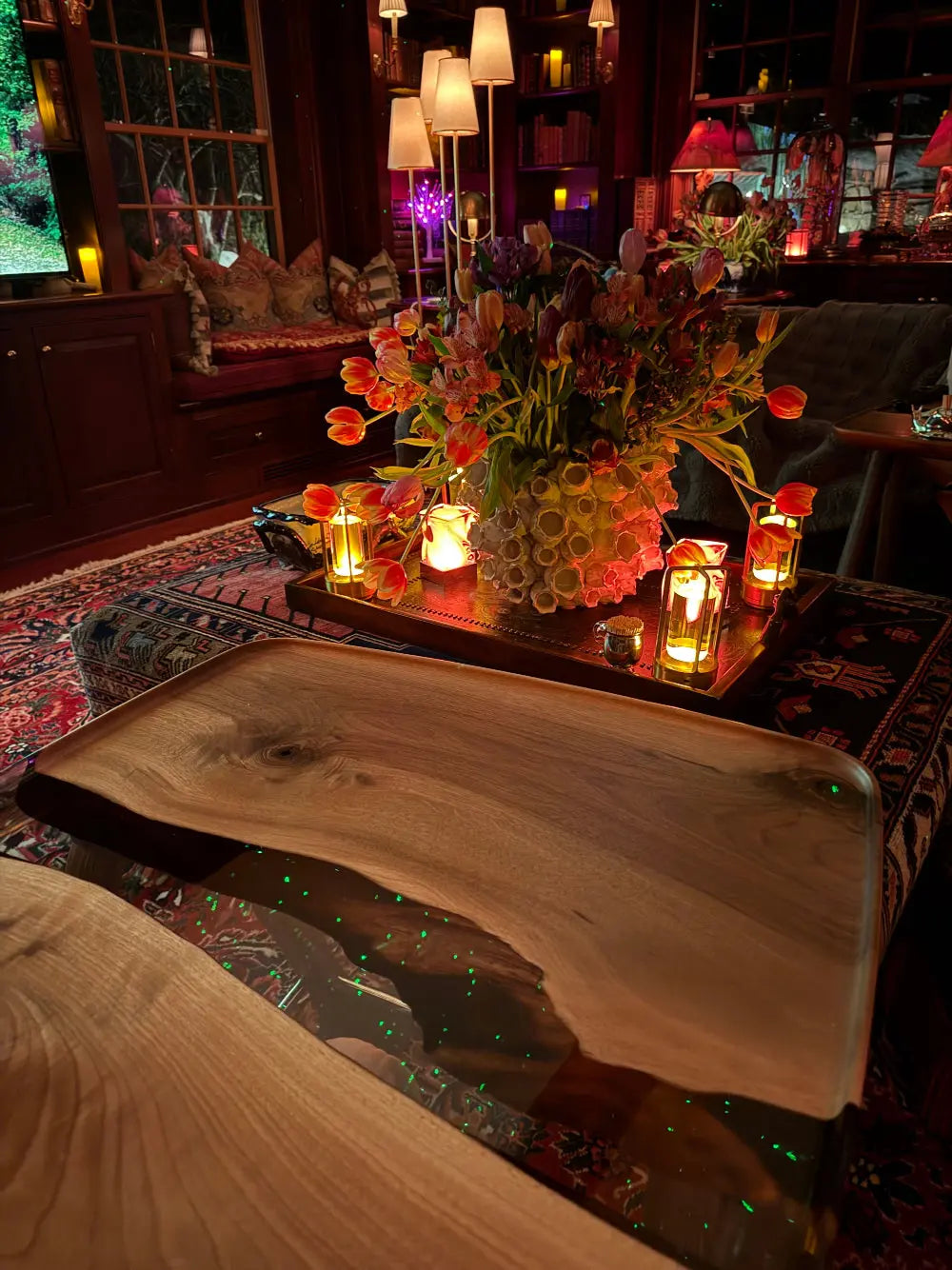 Luxury Walnut Epoxy Resin Tv, Laptop Tray