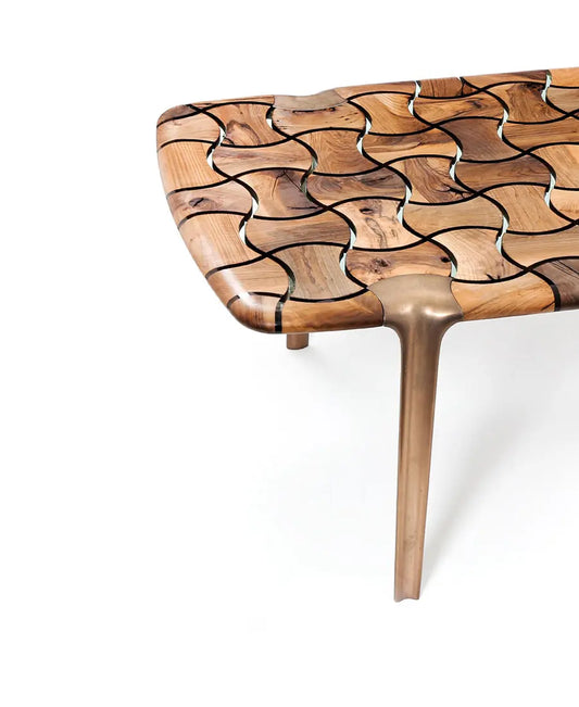 Patch Epoxy Resin Dining Table made of walnut