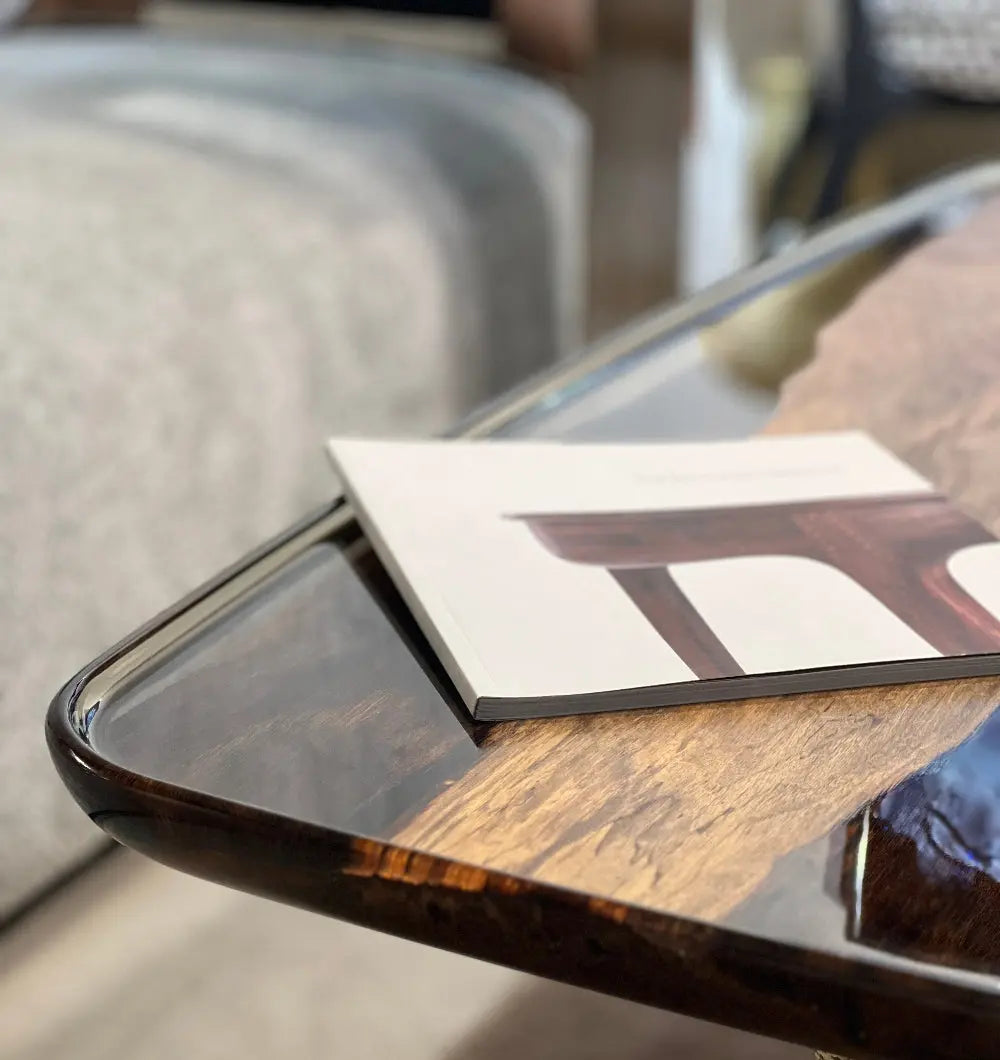 Rectangular Resin Side Table detailed look