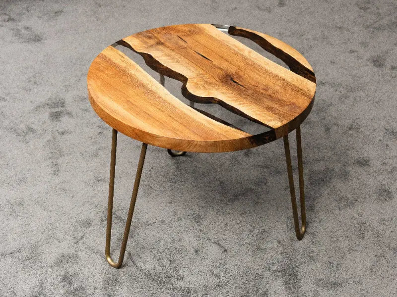 Resin Accent Table with Straight Edge