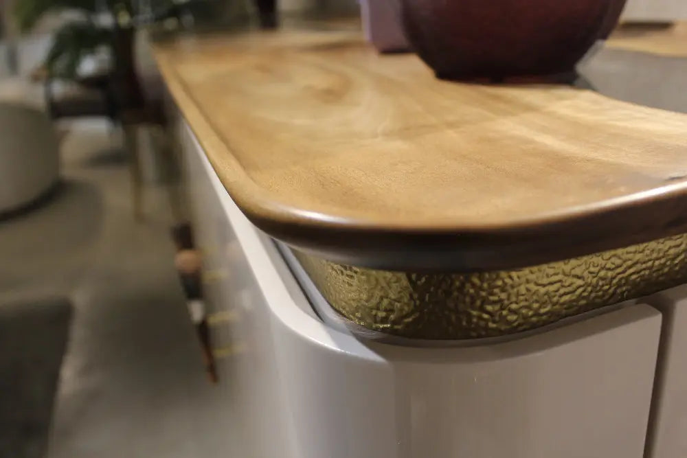 Resin and Walnut Credenza - Modern Sideboard detail look