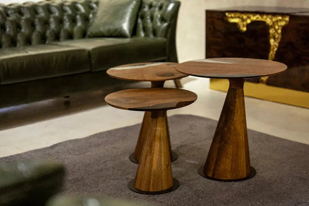 Versatile Zigzag Epoxy Coffee Table Set