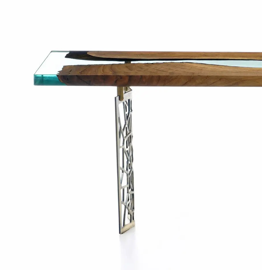 Walnut wood sofa & entry table