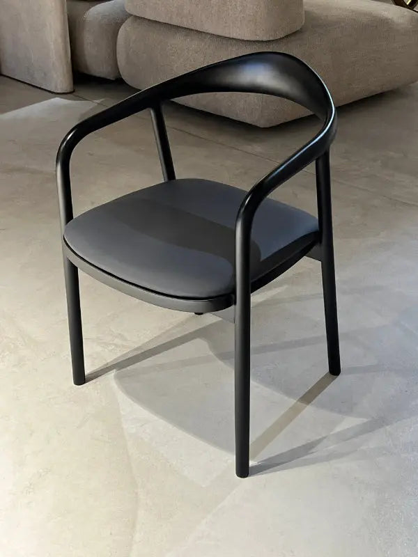 Wooden Chair Made Of  natural Walnut black painted