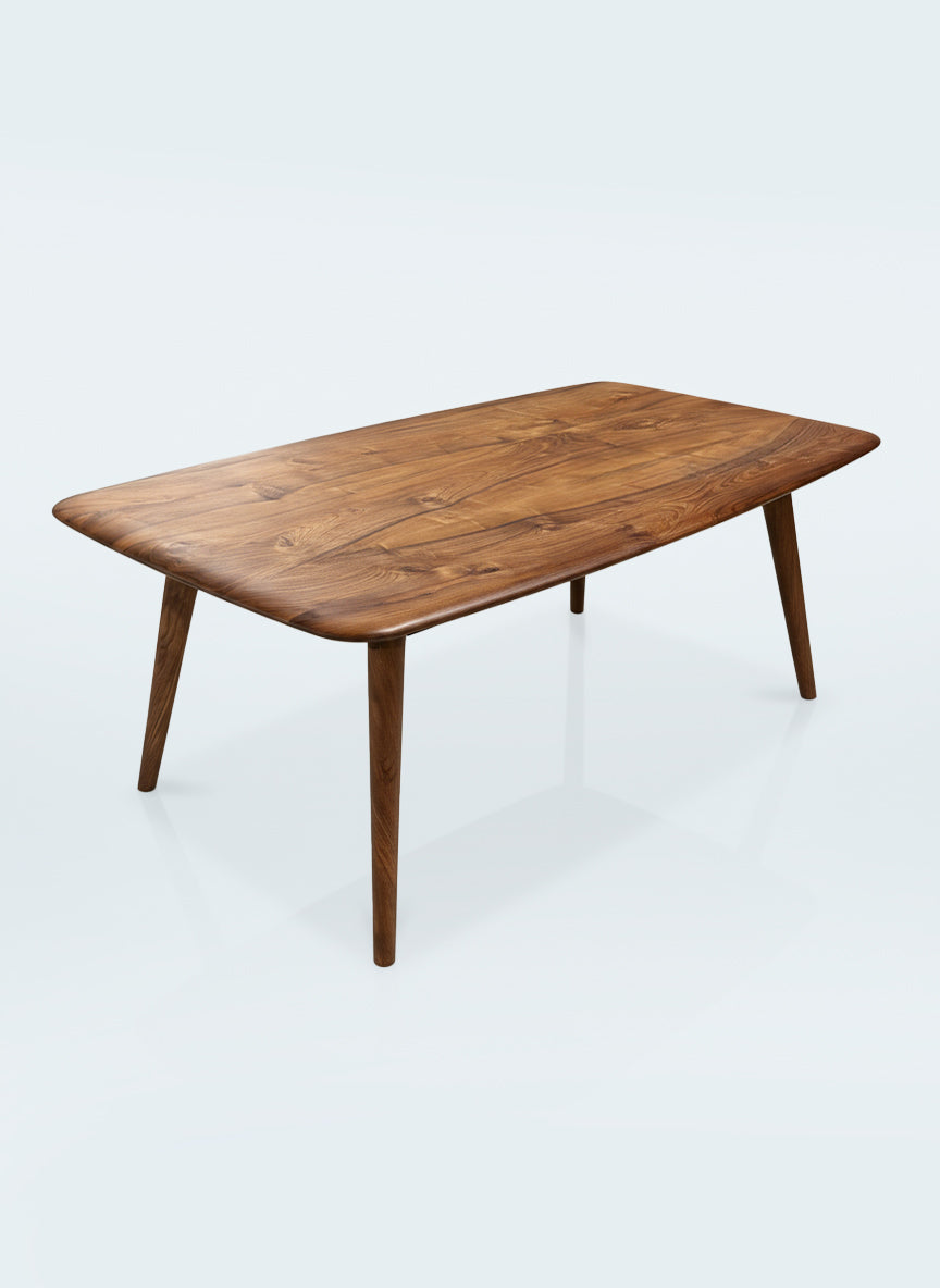 Wooden table with a white background