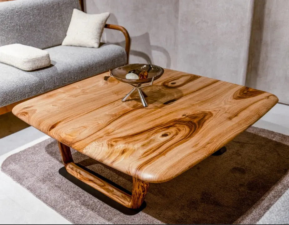 chestnut rustic and modern coffee table design