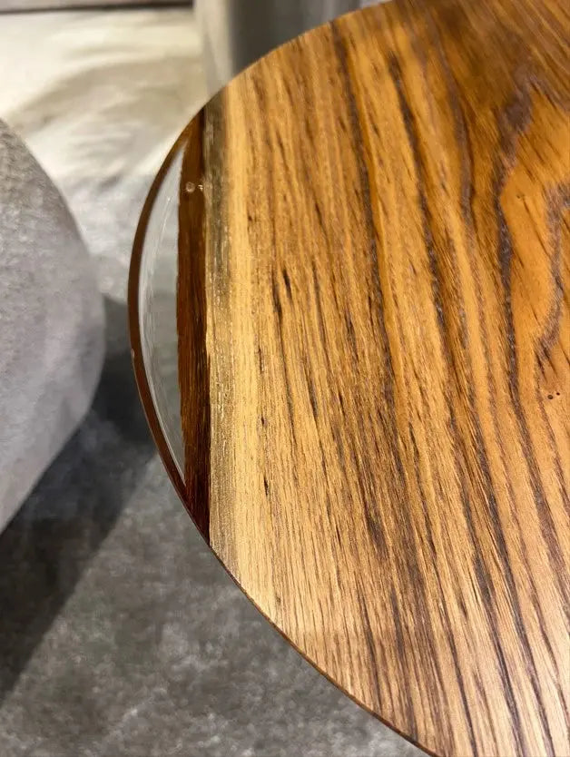 mushroom chestnut solid wood epoxy end side table