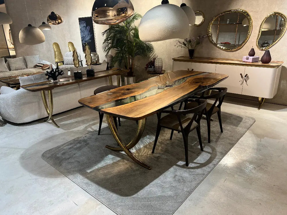 clear resin sofa table featured golden leg and other furniture sets