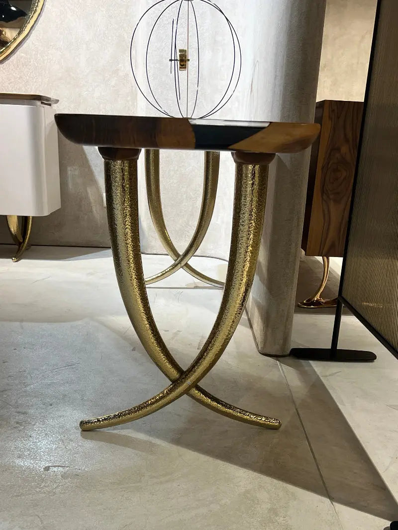golden leg of resin entryway table