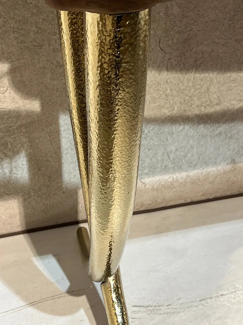 golden legs of mudroom table