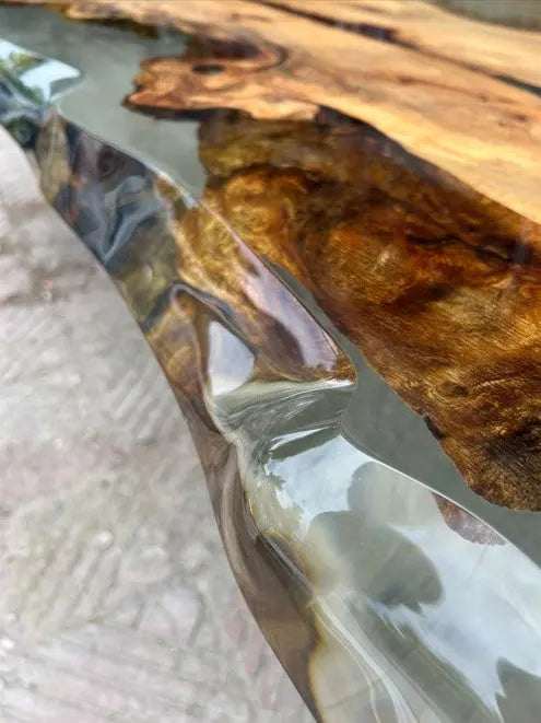 linden wood resin dining table