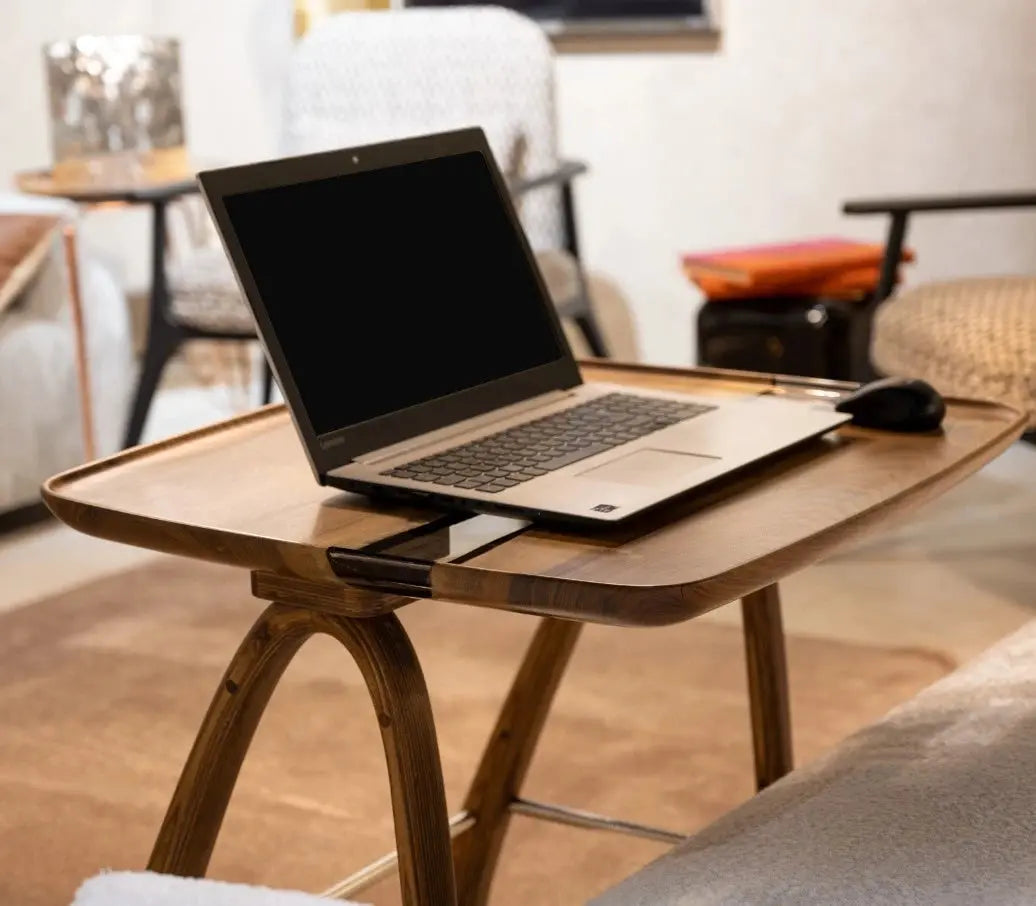 luxury Solid Walnut Wood epoxy resin laptop tray