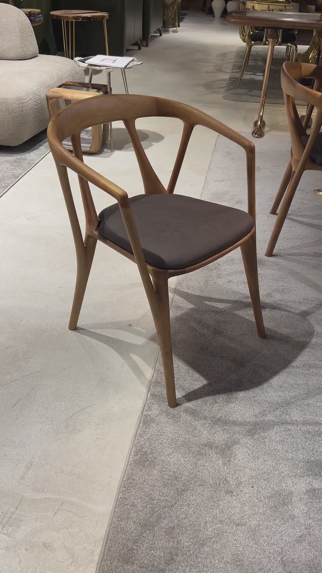 natural walnut wood solid luxurious chair