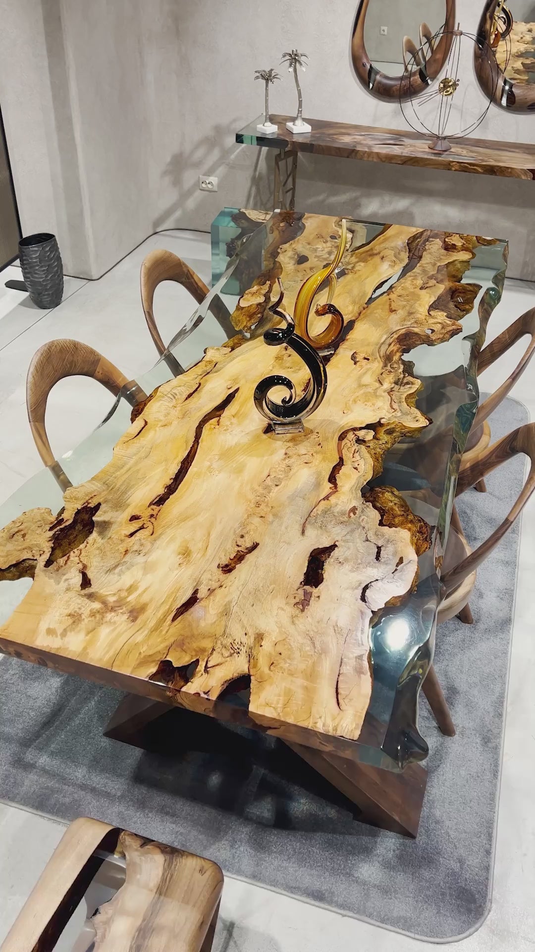 yellow lindenwood natural resin side dining table