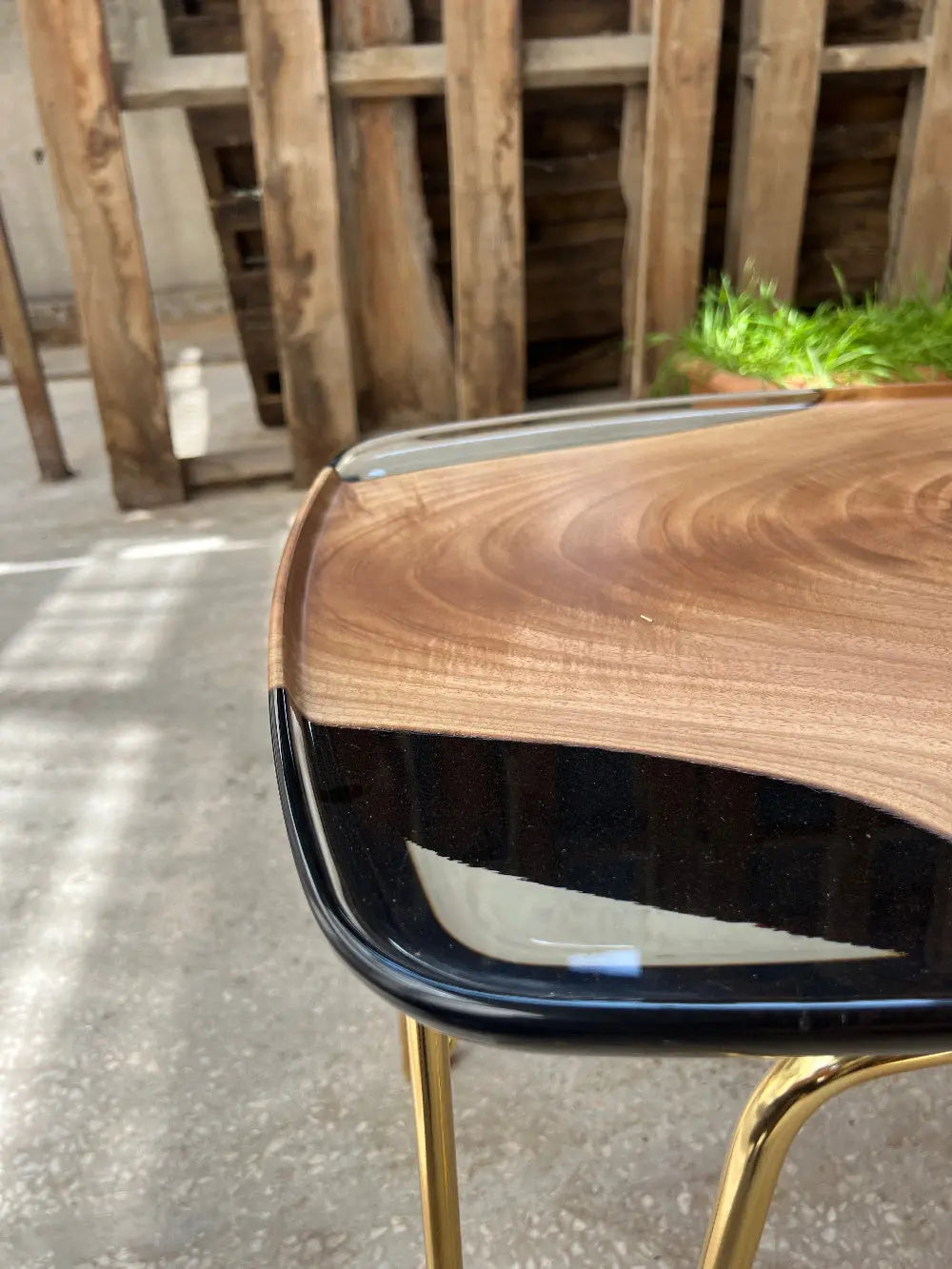 rectangular epoxy side table