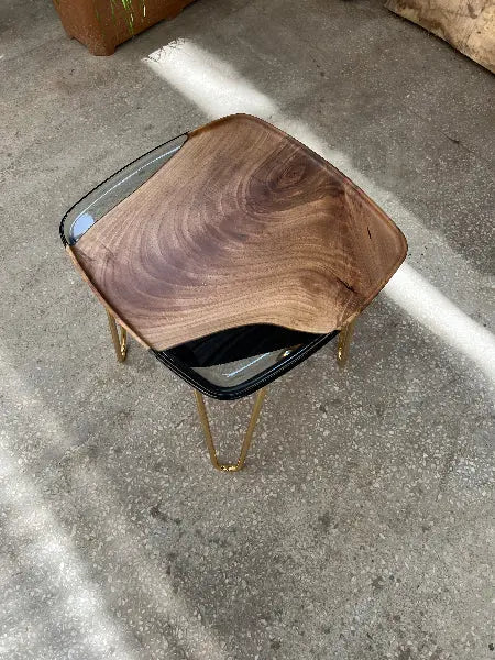 rectangular walnut side table