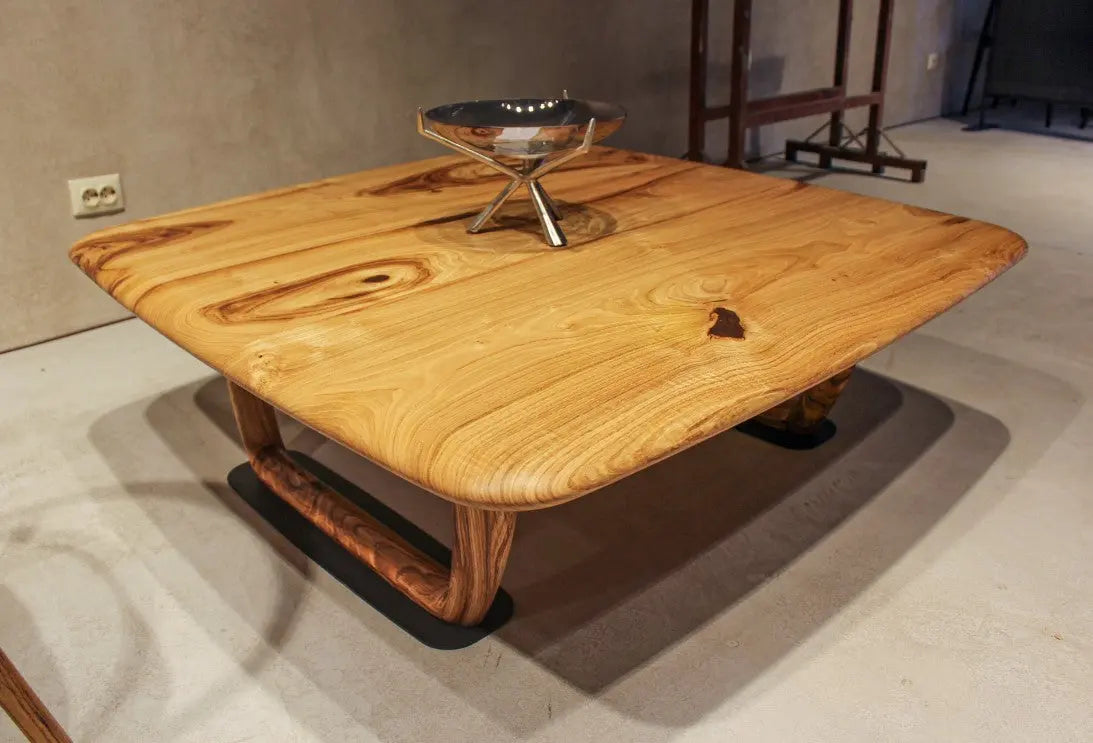 rustic chestnut solid wood coffee table