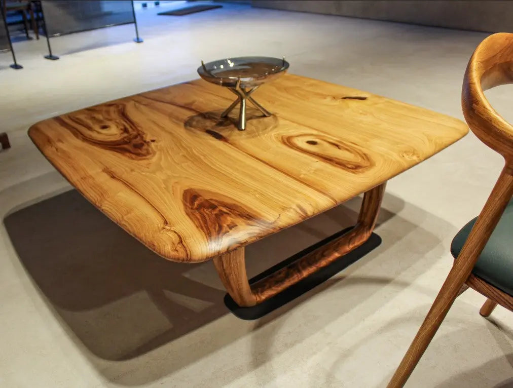 rustic chestnut solid wood coffee table with rustic legs