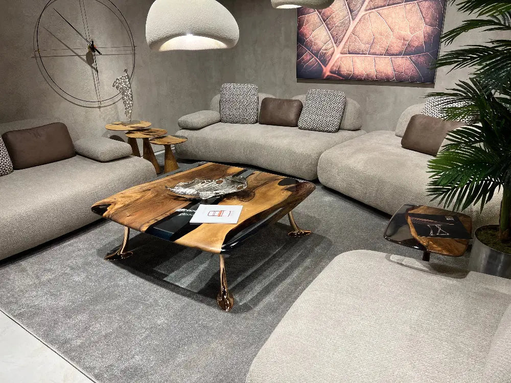 set of Resin River Walnut Coffee Table