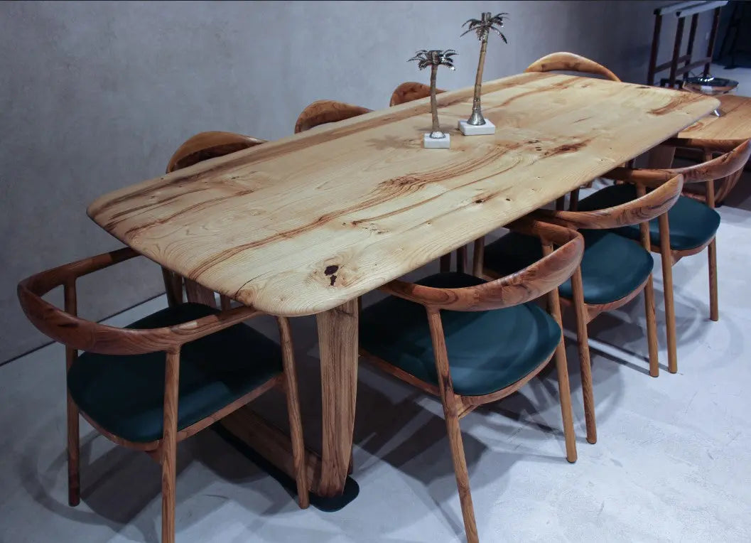 solid chestnut wood dining room table