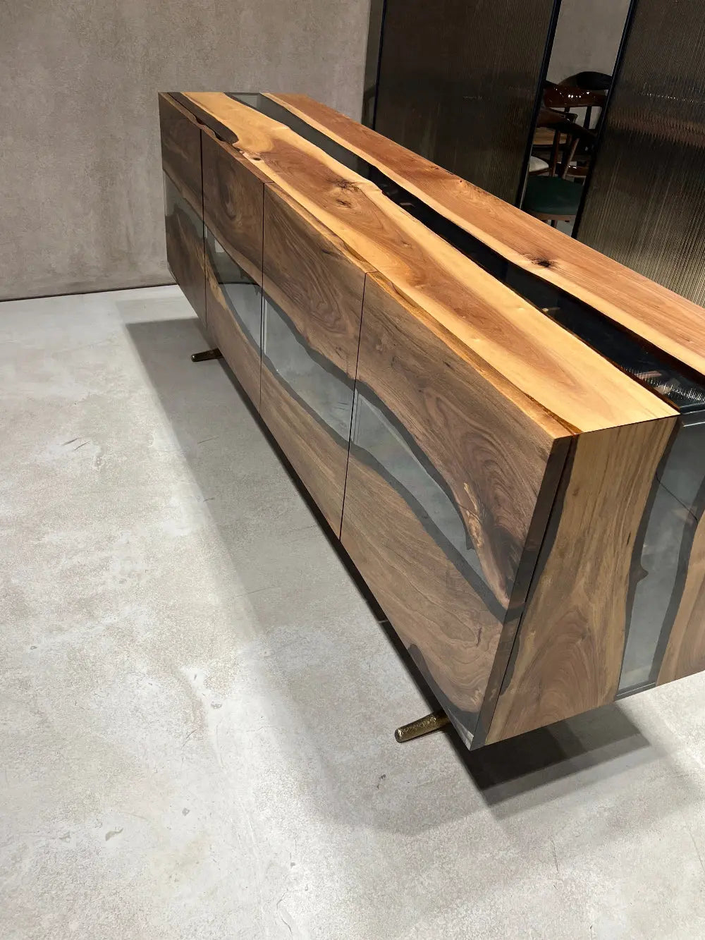 special luxury walnut resin sideboard