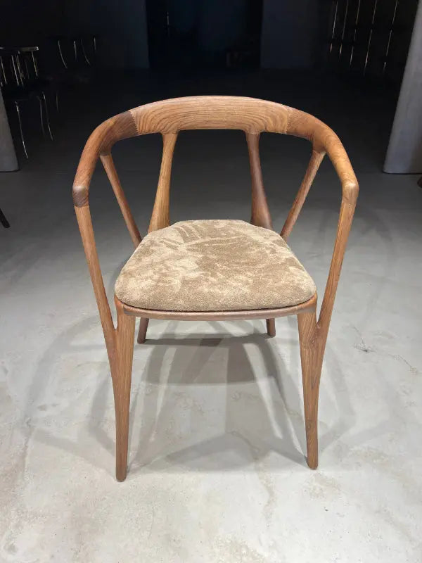 walnut wood chairs with natural leather