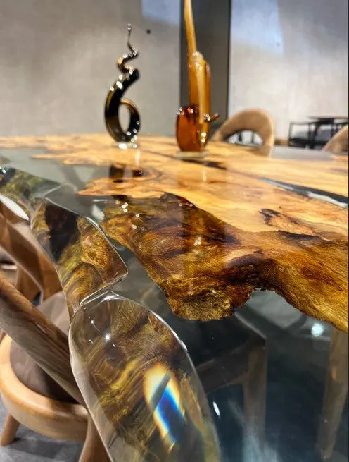 yellow linden wood dining table