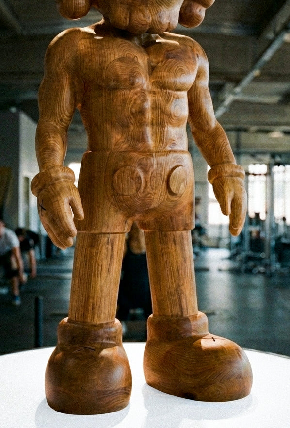 Muscular Wooden KAWS-Style Sculpture – Gym & Fitness Art Decor Gizz