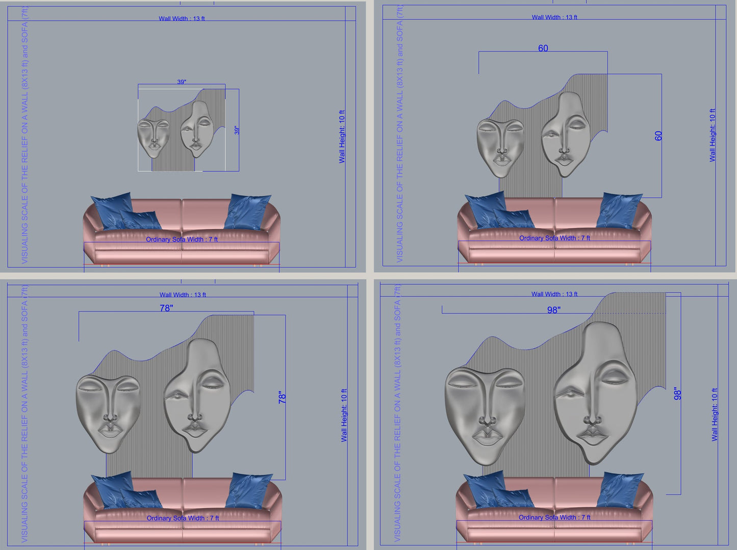 Wabi-Sabi 3D Face Wall Relief Art Gizz