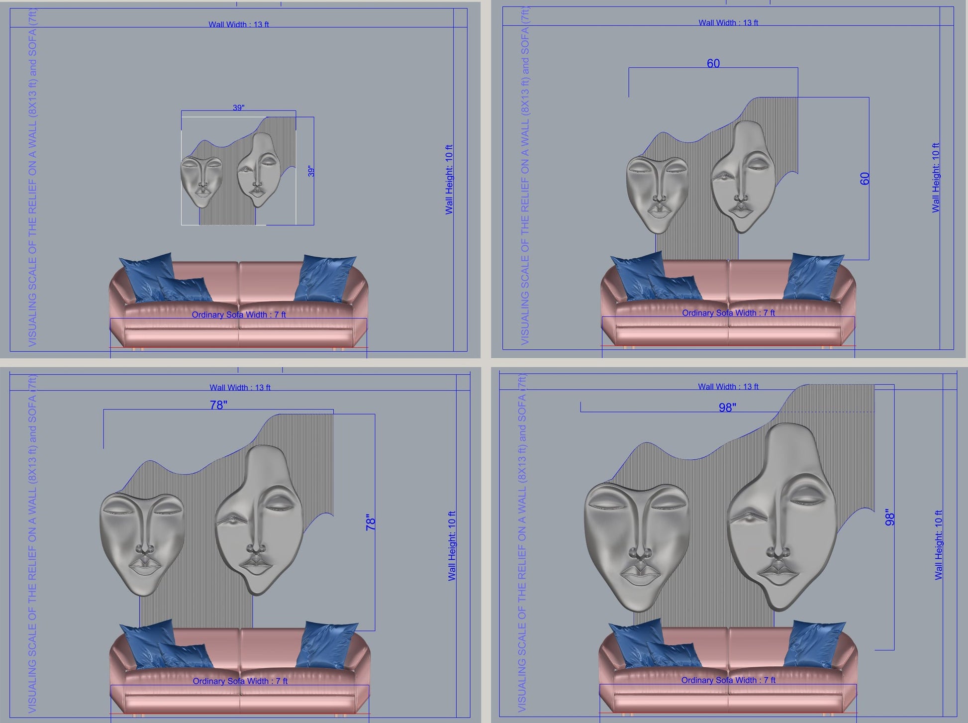 Wabi-Sabi 3D Face Wall Relief Art Gizz