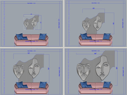 Wabi-Sabi 3D Face Wall Relief Art Gizz
