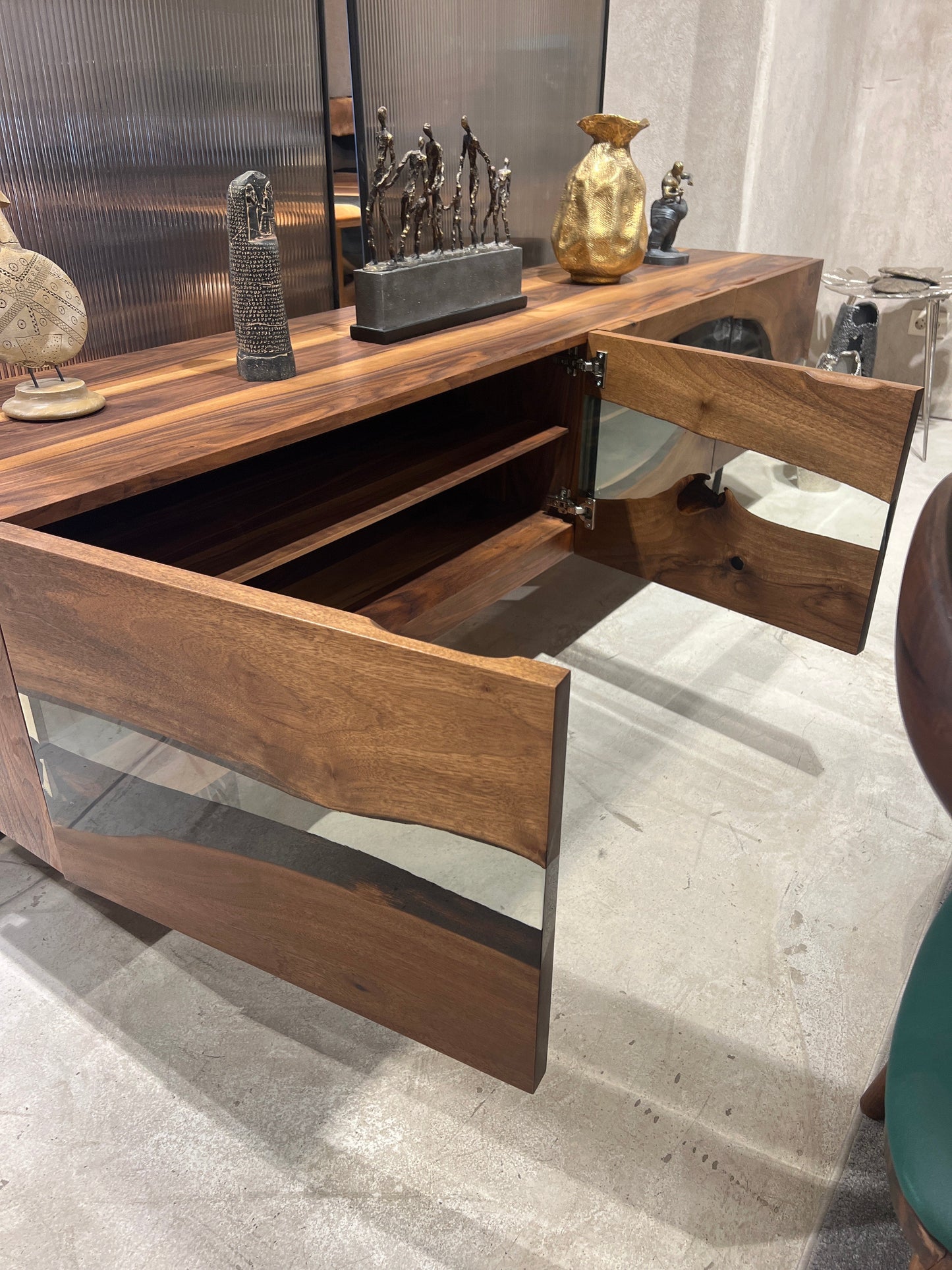 Epoxy & Walnut Credenza 78"long    S- 28 Gizz