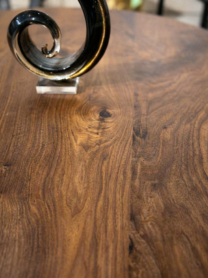 Modern Round Walnut Pedestal Dining Table Gizz