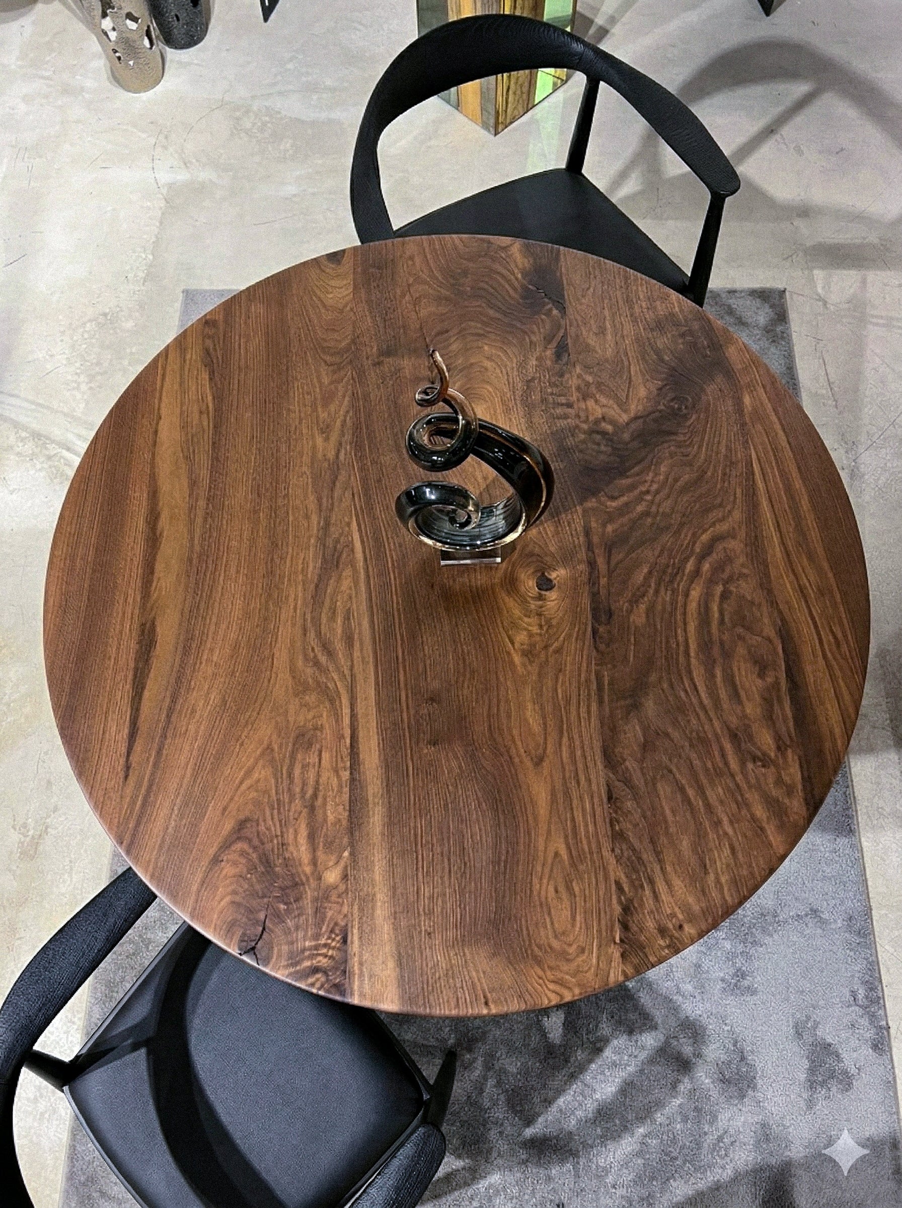 Modern Round Walnut Pedestal Dining Table Gizz