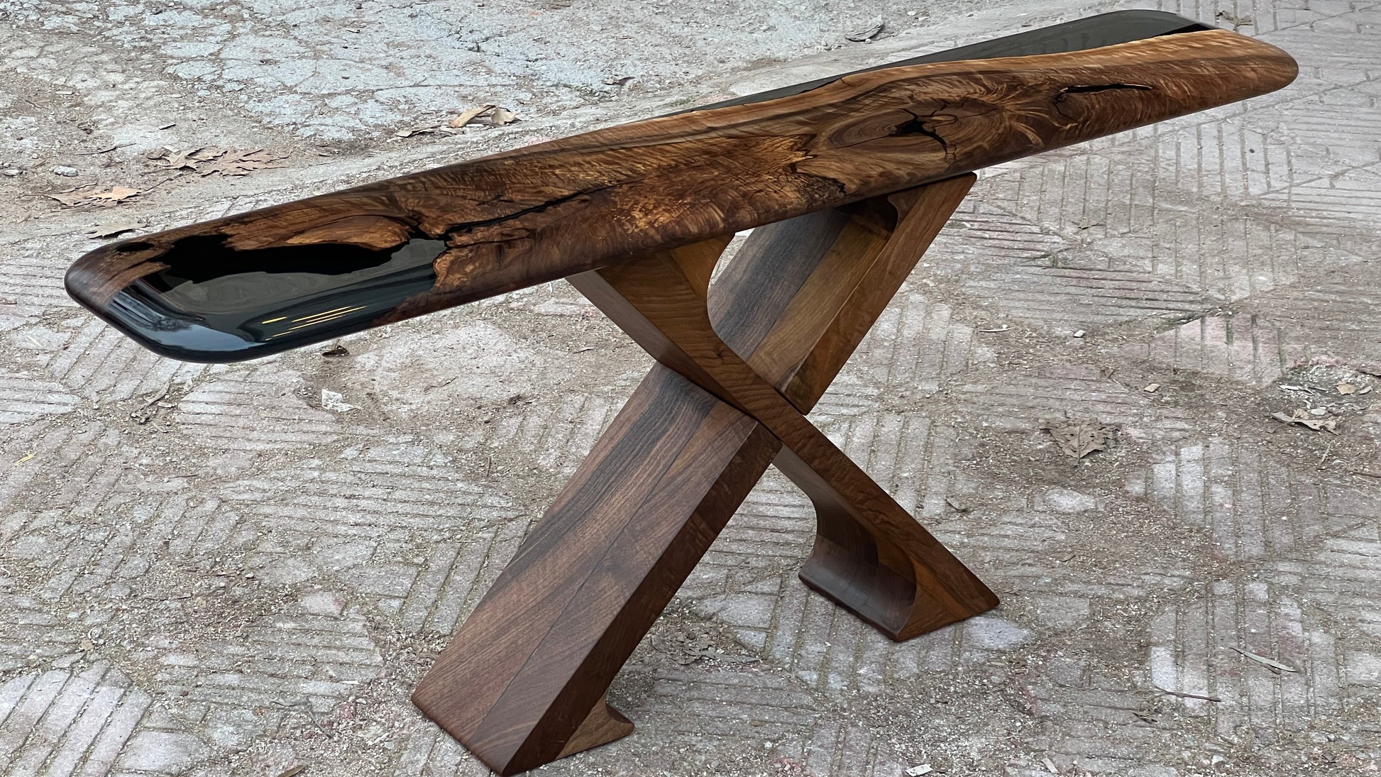 Handmade Solid Walnut Console Table for Entryway and Foyer Gizz