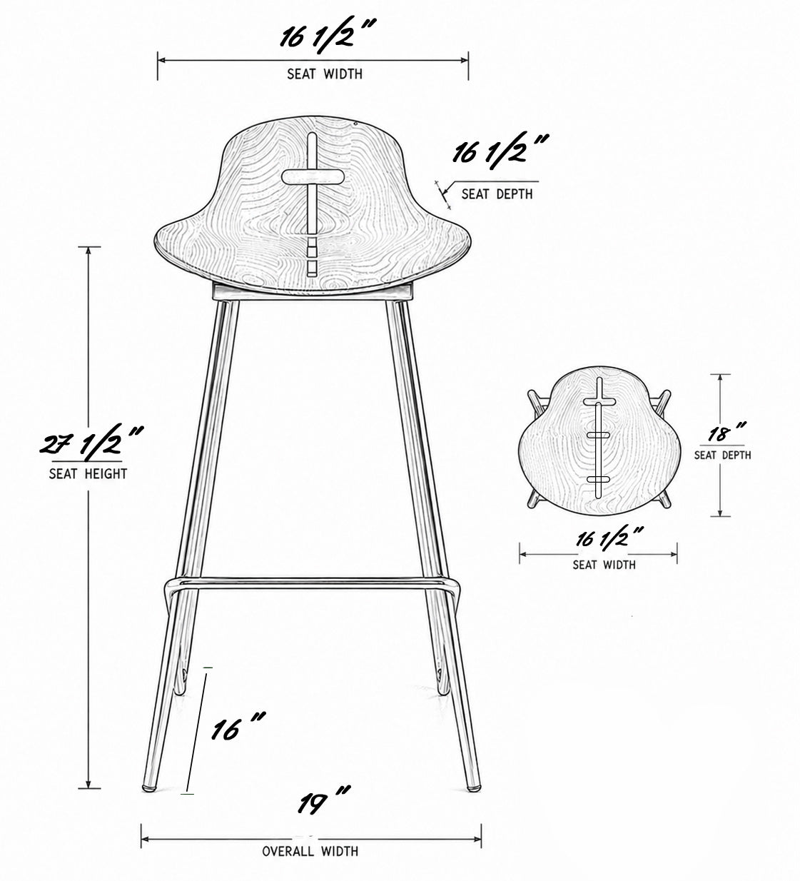 Wing Counter &  Bar Stool Gizzwood