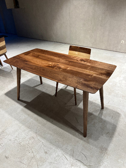 Edge Glued Hardwood Dining Table - Solid Kitchen Table with a wooden chair