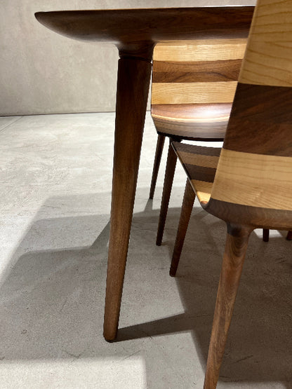Edge Glued Hardwood Dining Table - Solid Kitchen Table with a wooden chair detailed look