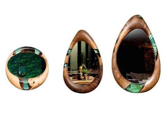 Epoxy-Resin and Walnut, Unique Mirrors