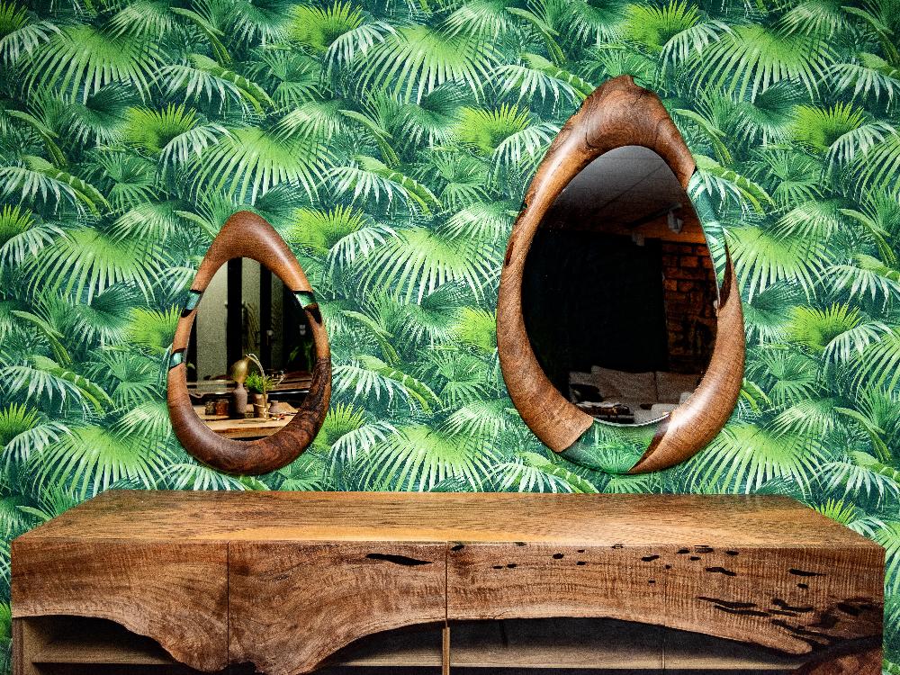 Epoxy-Resin and Walnut, Unique wood Mirrors