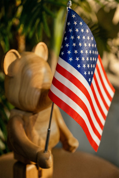 Handcrafted Wooden Executive Bear Sculpture for Indoor and Outdoor